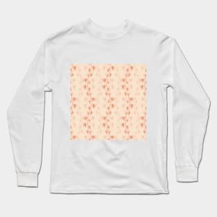 Bright Orange Ivy Branches Pattern Long Sleeve T-Shirt